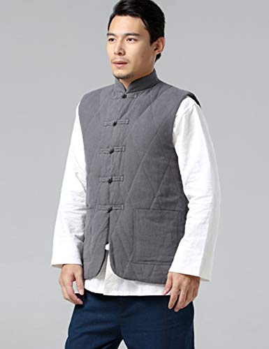 LUZU JUNU Men's Kung Fu Shirt Traditional Chinese Style Waistcoat Vintage Sleeveless Vest Jacket2