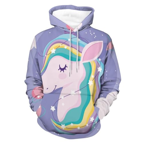 Hoodie licorne rose d'amour pull cocooning pour soirées fraîches S