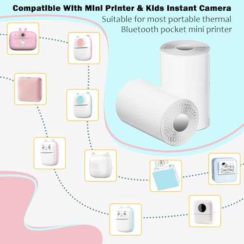 10 Rolls 57mmx3.75m Thermal Printer Paper, Mini Thermal Printer Paper, inkless Print Papers for Most Kids Instant Camera, Photo Labels, for Photos, to-do Lists — view 3