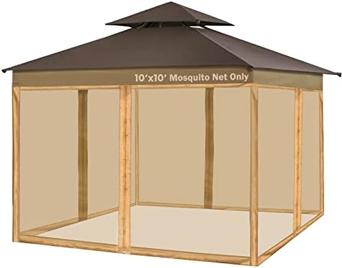 Tappio Mosquito Net with Zipper for Outdoor Camping Mosquito Net DIY Canopy Screen Wall Outdoor Mosquito Net for 10 x 10' Patio Gazebo and Tent (Only Mosquito Net Outdoor Tent Not Including)