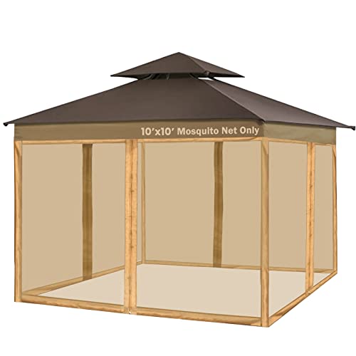 Tappio Mosquito Net with Zipper for Outdoor Camping Mosquito Net DIY Canopy Screen Wall Outdoor Mosquito Net for 10 x 10' Patio Gazebo and Tent (Only Mosquito Net Outdoor Tent Not Including)