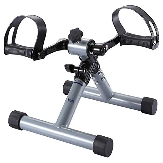 FITODO Pedales Ejercicio Estaticos Mini Bicicleta Estatica Brazos y piernas(Gris plata)