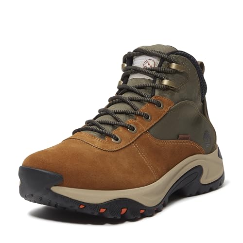 Timberland Men's Mt. Maddsen Peak Mid Lace-Up Waterproof Hiking Boot, Medium Brown Suede, 10.5 Medium