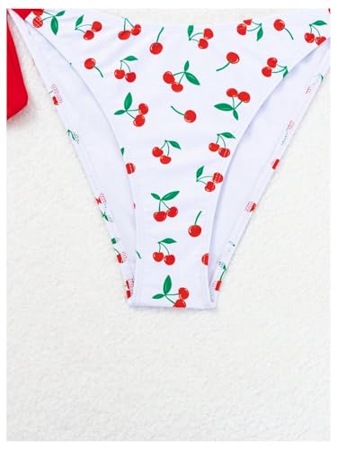 SOLY HUX Women's Bikini Sets Cute Print Lace Up String Bathing Suits Tie Shoulder Two Piece Swimsuits4