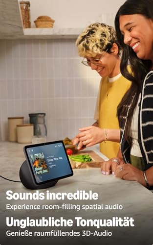 Amazon Echo Show 8 (neueste Generation), brillantes 8,7-Zoll-Display (22,05 cm) in HD-Auflösung mit 3D-Audio und Alexa, internationale Version, Graphit