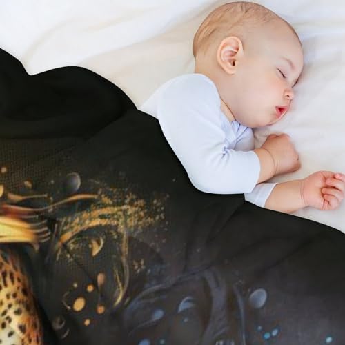 Manta de leopardo de franela suave para sofá capa cálida 100x130 cm 4