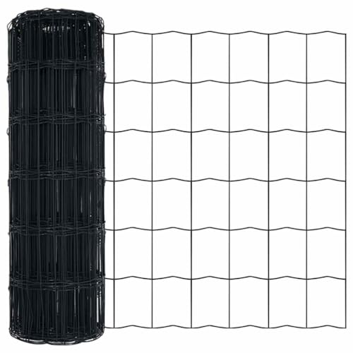 vidaXL Eurozaun grau 0,4 x 10 m aus Stahl, PVC-beschichtet. Ideal für Garten und Landwirtschaft. Modernes Design, wetterfest und UV-beständig. Rechteckige, dekorative Begrenzung als Terrassenbarriere.