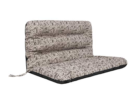 PillowPrim Cojín para columpio de Hollywood, cojín para banco de jardín, cojín para banco, cojín de asiento y cojín de respaldo, ancho del asiento de 120 cm, color marrón