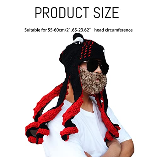 Zipok - Chapéu de polvo de crochê, gorro de tricô divertido de inverno de inverno, gorro de malha ma