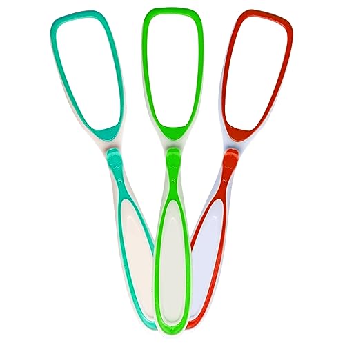 Image of Tongue Cleaner single handle for Fights Bad Breath Oral Health Care Tool,multi colour Easy to Use for Adults and KidsTravel Friendly (pack of 3)