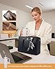 LOVEVOOK Laptop Tote Bag for Women, PU Leather Work Bag Waterproof Briefcase Handbag for Teacher Business with Silk Scarf #1