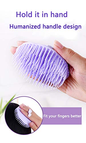 Aroveea Hair Scalp Brush Dandruff Cleaning Brush Shower Scalp Shampoo Brush Scalp Massager Pack Of 2 (Orange And Violet) #TOP4