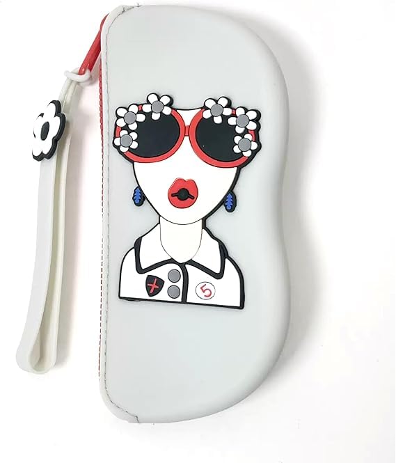 Portable Waterproofs Glasses Case Coin Purse Cosmetic Bags Silicone Glasses Bag with Hanging Handle Small Items Bag (GREY)