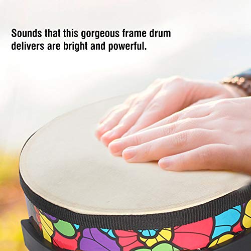 Kleine Handtrommel, Schaffellimitat Traditionelle Handtrommeln Leichte Percussion-Musikinstrumente mit hellem, kraftvollem Klang für Familienunterhaltung, Treffen mit Freunden, für Kinder, Anfänger - Image 3