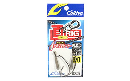 OWNER 11743 JR-10 Jikarig 3/0 Worm Hook, 3/16 oz (5.3 g), 1/4 oz (7 g), 2 Packs