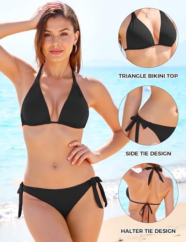 Buauty Women Bikini Set Bathing Suit Trendy String Triangle Bikini Two Piece Swimsuit Sexy Adjustable Chest Tie Swimwear4