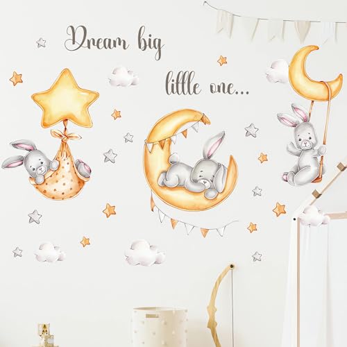 Cute Sleeping Bunny Wall Stickers sacinora YJDW109 miniatura 2