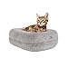 Omlet Calming Super Soft Luxury Donut Cat Bed | Easy to Clean with Machine Washable Removable Cover | One Size | Pebble Grey