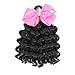 Kids Ponytail Curly Braids Hair Extension Detachable Synthetic Curly Hairpieces With Bows Protective Easy Hairstyle For Girls Toddlers Children Gift (Natural Black, Curly-6Inch(2pcs))