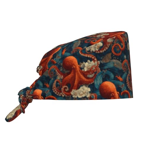 Image of Adjustable Scrub Cap with Sweatband, Breathable Working Hat for Men /Women