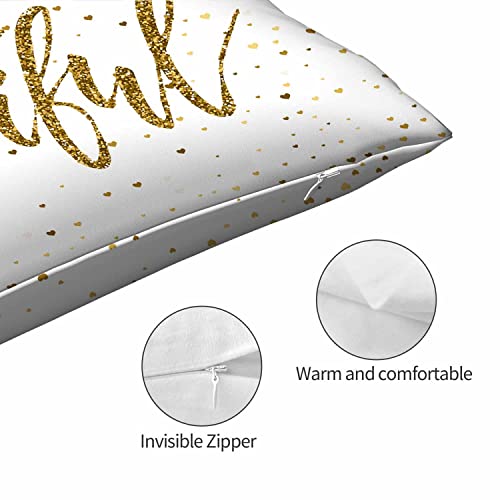Mugod Rectangle Throw Pillow Cover Gold Glitter Motivational Quote Hello Beautiful,Decorations Cushion Case For Sofa Couch 20X30 Inches Pillowcase #TOP4