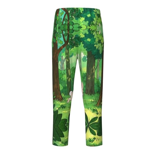 Pajama Pants Pajama Bottoms with Elastic Waistband Sleepwear Lounge Pants, Cute Animal Rabbit Forest2
