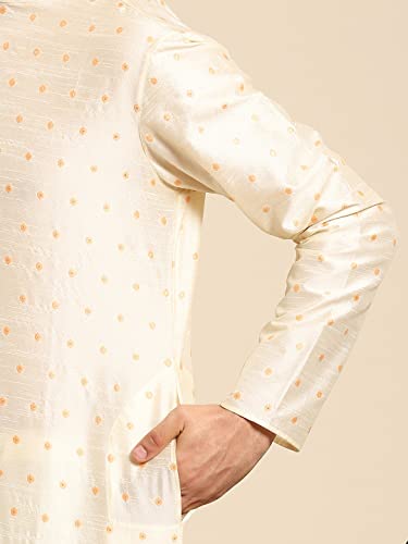 Image of Men's Navy Blue Cotton Festive Wear Regular Fit Woven Design Kurta | Indian Wedding Wear Kurta | Festive Ethnic Kurta