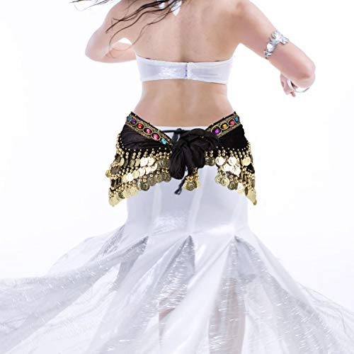 CLISPEED Mulheres Dança Do Ventre Quadril Cachecol Moedas Saias Envoltório Bellydance Franja Cinto X
