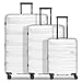 Bergpfeil Koffer-Set 3-teilig |Hochwertiges Polypropylen-Material |mit Dehnfalte erweiterbares Koffer-Set Unisex| Doppelrollen & TSA-Schloss (Travel)