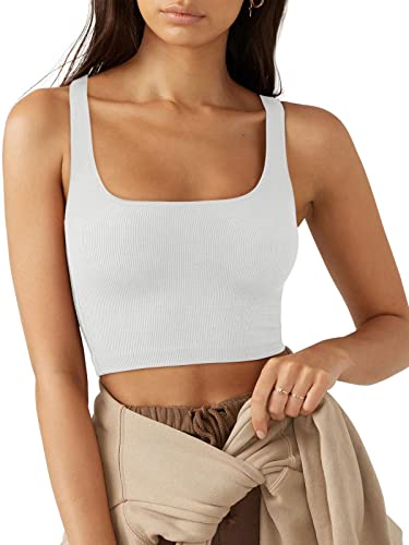 ADREAMLY Damen Sexy Oberteil Ärmellos Racerback Neckholder Crop Tops...