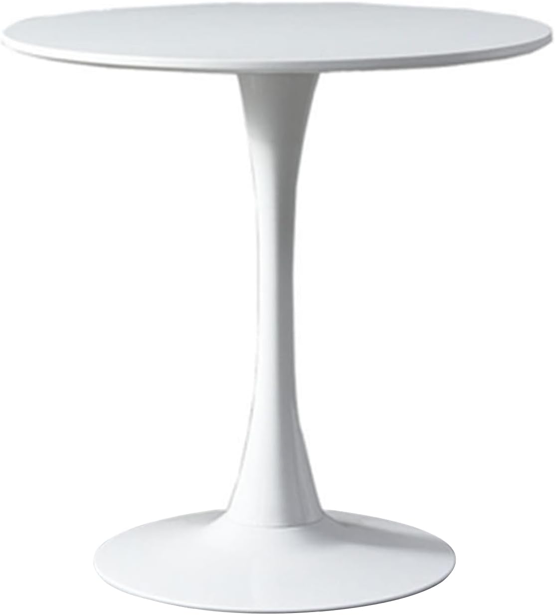 Round Pub Bar Table,Bar Table Bistro Pub Table Round Bar Height Cocktail Table Metal Base MDF Top White Table 31.5-Inch Top, 29.5-Inch Height
