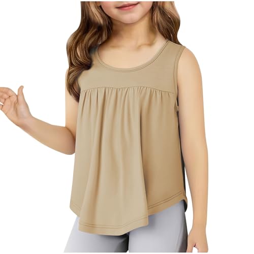 Tank Tops for Girls Flowy Loose Sleeveless Undershirts Athletic Lightweight Tank Teens Basic Cute Summer Tunic Tops