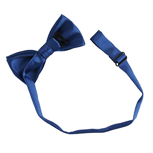Soophen Solid Banded Bow Ties -Royal Blue #TOP1
