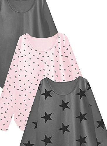 Image of A.T.U.N. (ALL THINGS UBER NICE) Womens Printed Cotton Long Sleeve Regular T-Shirt (Pack of 3)