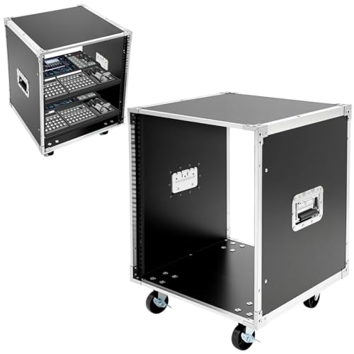 12U AV Rack Case with Locking Swivel Casters