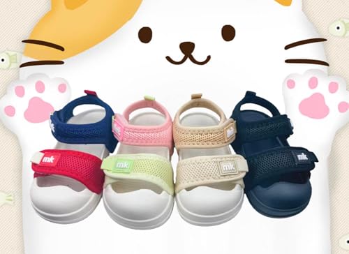 Meik Mangni Mixte Enfants Sandales pour Bébé Fille Garçon Bout Fermé Souple été Plat Marche Beach Outdoor Sport Sandales,Rose 27-28 EU – vue 6