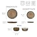 Joseph Sedgh Collection “Alyssa” 12-Piece Stoneware Dinnerware Set with Reactive Glaze Finish, Service for 4, Brown Reactive Glaze
