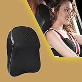 KOXHOX Car Seat Headrest Neck Rest Cushion, Car Seat Neck Pillow Durable Pure Memory Foam Neck Pillow Comfortable Ergonomic Breathable Removable Seat Headrest Pad for Neck/Back Pain Relief (Black,L)