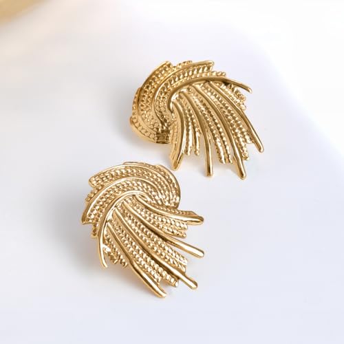 Image of Rubans Demi Fine Stainless Steel Stud Earrings Daily Gift for Women & Girls