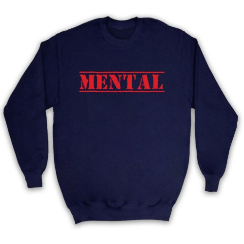Sweat-shirt homme et femme Mental Funny Slogan pull col rond en coton imprimé