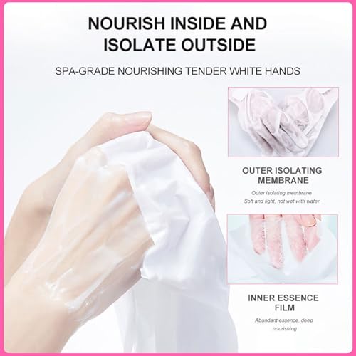 5Packs Hand Mask with Niacinamide, Deep Hydration Hand for Dry Cracked Skin, Nourishing Care with Shea Butter & Vitamin E, SPA at Home, 6.3oz - Image 4