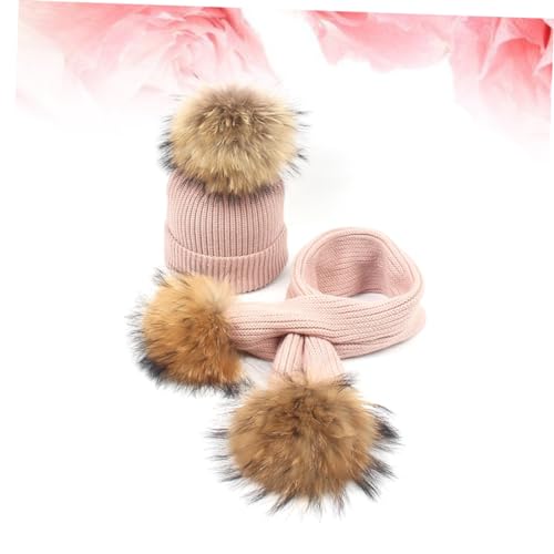 SAFIGLE 2PCS Children's Scorpion Hair Ball Hat and Scarf Set Warm Thick Beanie and Scarf for Boys and Girls Autumn Winter Outdoor Gear3