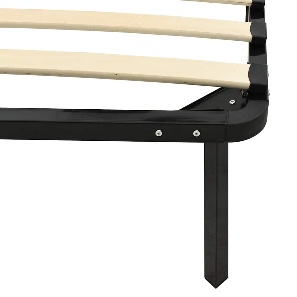 vidaXL Estructura de Cama Dormitorio Casa Robusta Duradera Mobiliario Cómodo Moderna Doble Matrimonial para Adultos de Metal Negro 160x200 cm