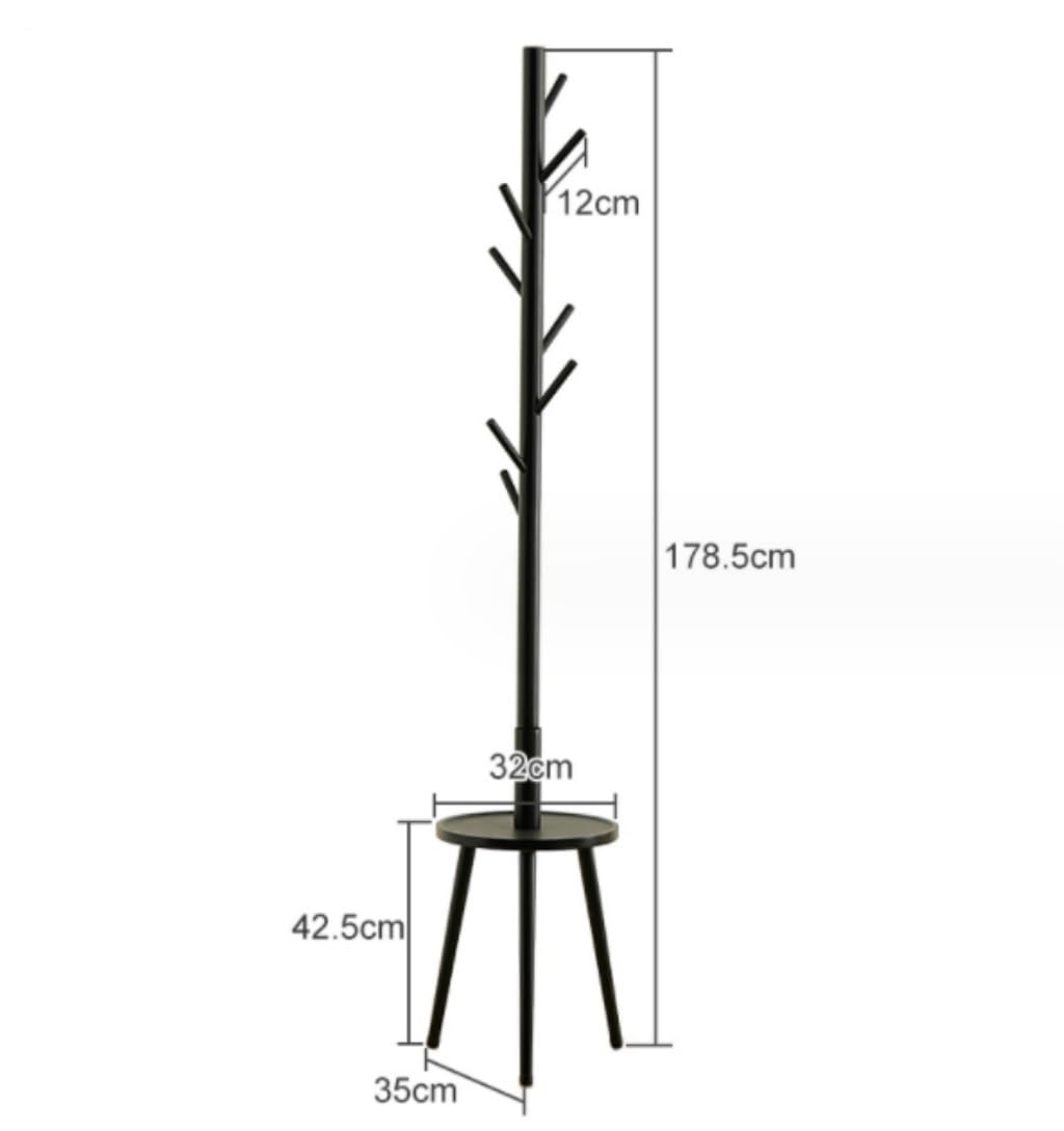 Bodengarderobe, Garderobenständer Moderne Garderobe Freistehende Garderobe aus Holz mit Ablage Garderobenbaum mit Haken Kleiderbügelständer für den Büroeingangsbereich Garderobenständer