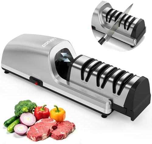 Electric Knife Sharpener for Kitchen Knives, Detachable Sharpenin...