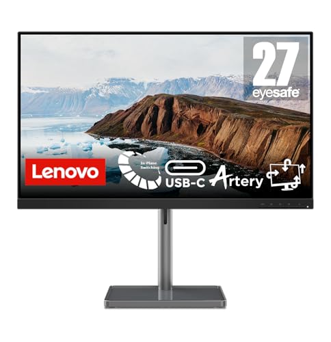 Lenovo L27m-30, 27 Full HD Monitor, 1920x1080, 75Hz, 250 nits, 4ms Reaktionszeit, HDMI, VGA, AMD FreeSync, höhenverstellbar, schwarz