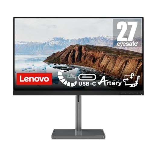 Lenovo L27m-30, 27" Full HD Monitor, 1920x1080, 75Hz, 250 nits, 4ms Reaktionszeit, HDMI, VGA, AMD FreeSync, höhenverstellbar, schwarz