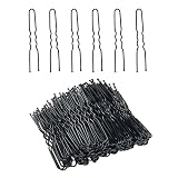 U Shaped Hair Pins, 220Pcs 6cm Bun Hair Pins with Storage Box by PEOUWNES, Black
