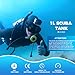 SMACO Mini Scuba Tank 1L Diving Tank Inflatable Scuba Cylinder Provide Underwater Breathing Small Scuba Tank Kit for Shallow Water Diving/Underwater Work/As Spare Cylinder