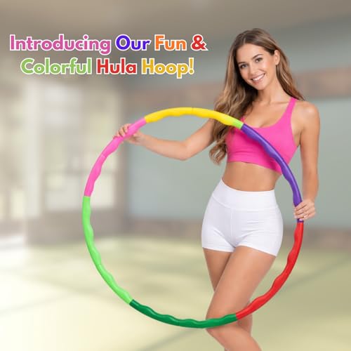 Image of Hula Hoop, Exercise Ring for Fitness for Boys, Girls, Kids and Adults (Multicolor), Hoola Hoop, Adjustable Design, use for Lose Weight, Fat Burning Healthy.